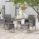 vidaXL 5-delige Loungeset poly rattan zwart