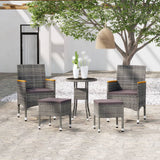 vidaXL 5-piece Lounge Set poly rattan black
