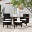 vidaXL 5-delige Loungeset poly rotin noir