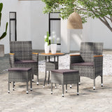 vidaXL 5-piece Lounge Set poly rattan black