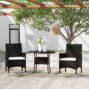 vidaXL 3-delige Tuinset poly rotin noir