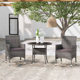vidaXL 3-Piece Garden Lounge Set Poly Rattan Black