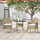 vidaXL 3-Piece Garden Lounge Set Poly Rattan Black