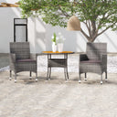 vidaXL 3-delige Tuinset poly rattan zwart