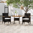 vidaXL 3-delige Tuinset poly rotin noir