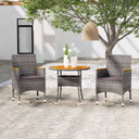 vidaXL 3-delige Tuinset poly rotin noir