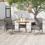 vidaXL 3-Piece Garden Lounge Set Poly Rattan Black