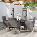 vidaXL 5-delige Tuinset poly rattan zwart