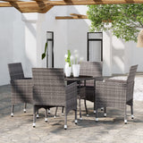 vidaXL 5-piece Garden Dining Set poly rattan black
