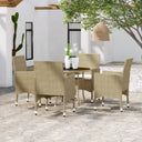 vidaXL 5-delige Tuinset poly rattan zwart
