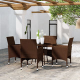 vidaXL 5-piece Garden Dining Set poly rattan black