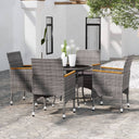 vidaXL 5-delige Tuinset poly rotin noir