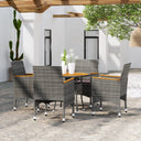 vidaXL 5-delige Tuinset poly rattan zwart