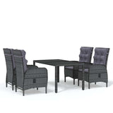 vidaXL 3-delige Tuinset poly rattan grijs