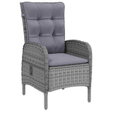 vidaXL 3-delige Tuinset poly rattan grijs