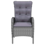 vidaXL 3-delige Tuinset poly rattan grijs