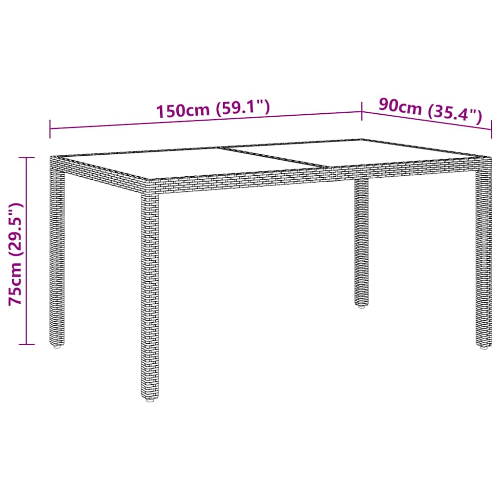 vidaXL 3-delige Tuinset poly rattan grijs