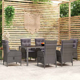 vidaXL 3-delige Tuinset poly rattan grijs