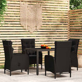 vidaXL 3-delige Tuinset poly rattan grijs