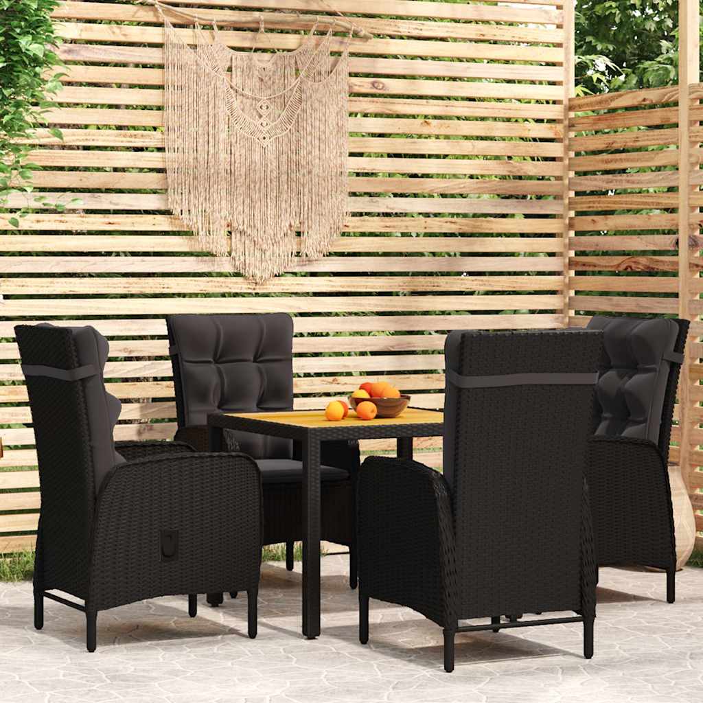 vidaXL 3-delige Tuinset poly rattan grijs