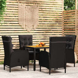 vidaXL 3-delige Tuinset poly rattan grijs