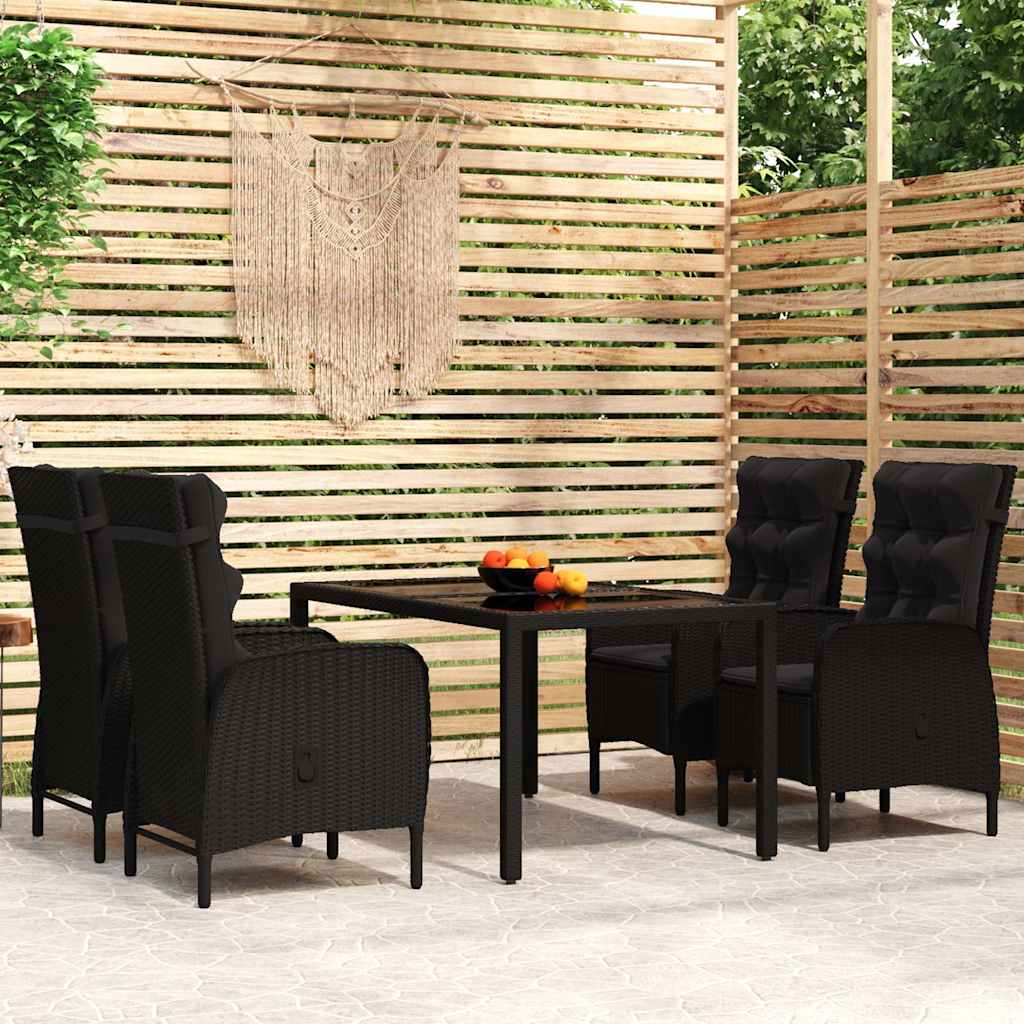 vidaXL 3-delige Tuinset poly rattan grijs