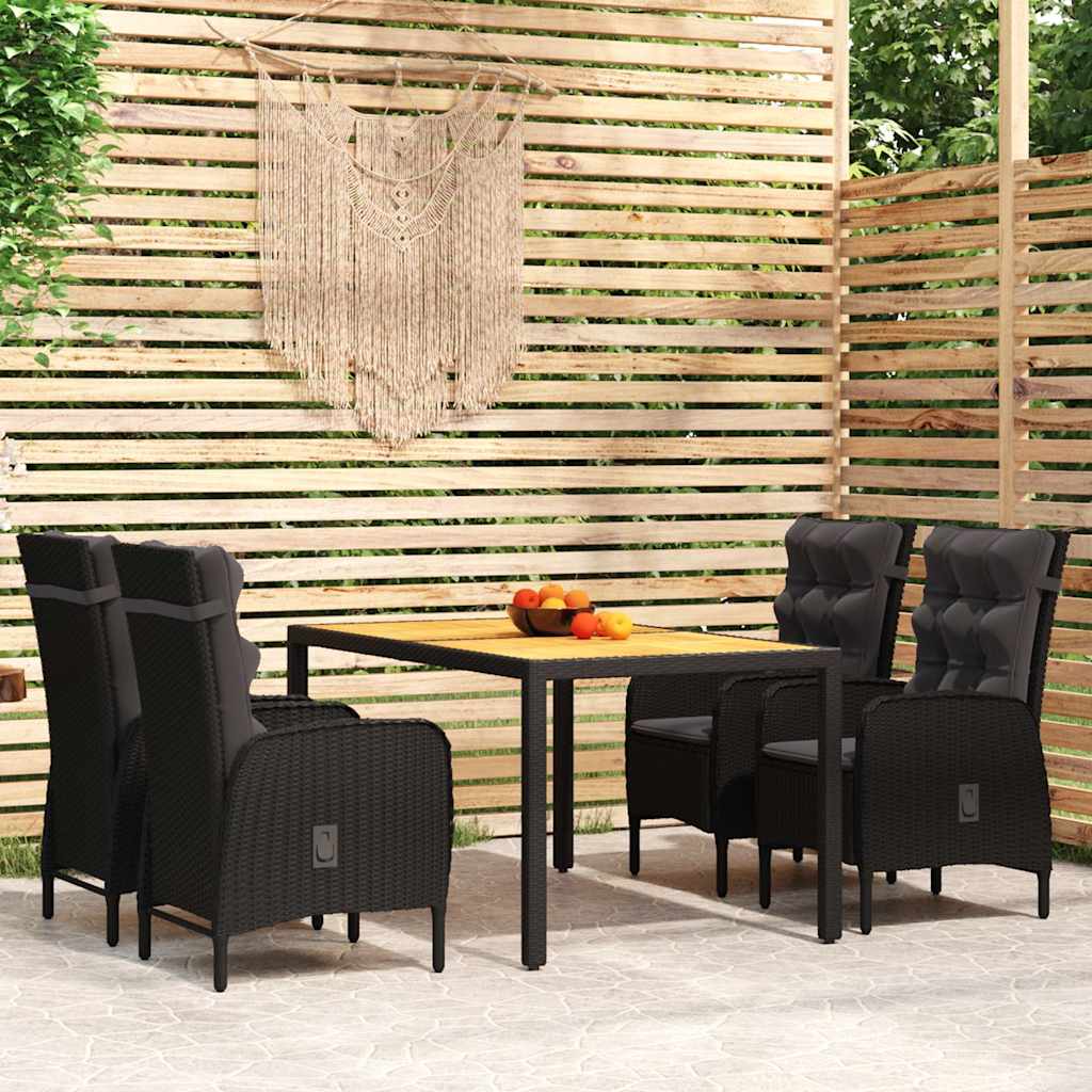 vidaXL 3-delige Tuinset poly rattan grijs