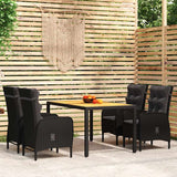 vidaXL 3-delige Tuinset poly rattan grijs