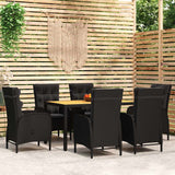 vidaXL 3-delige Tuinset poly rattan grijs