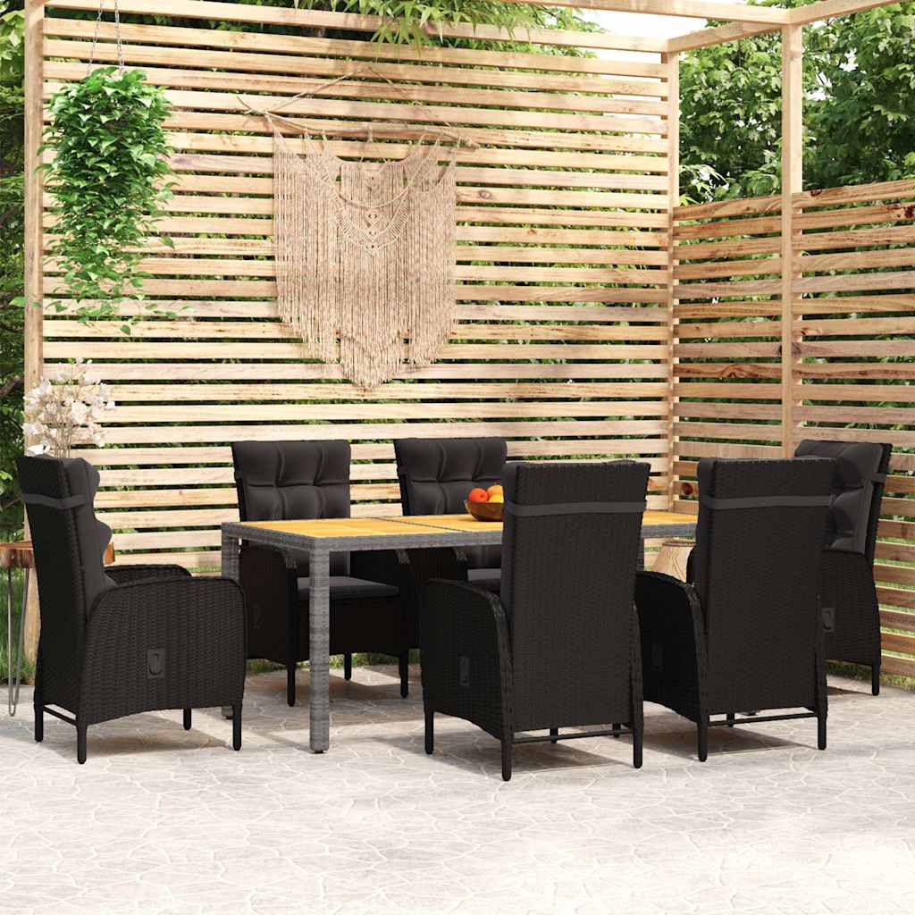 vidaXL 3-delige Tuinset poly rattan grijs