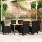 vidaXL 3-delige Tuinset poly rattan grijs