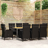 vidaXL 3-delige Tuinset poly rattan grijs