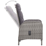vidaXL 3-delige Tuinset poly rattan en glas grijs