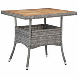 vidaXL 3-delige Tuinset poly rattan en glas grijs