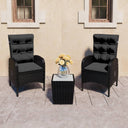vidaXL 3-delige Bistroset poly rattan en glas grijs