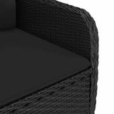 vidaXL 3-delige Bistroset poly rattan en glas grijs