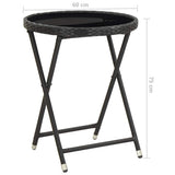 vidaXL 3-delige Bistroset poly rattan en glas grijs
