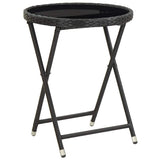 vidaXL 3-delige Bistroset poly rattan en glas grijs