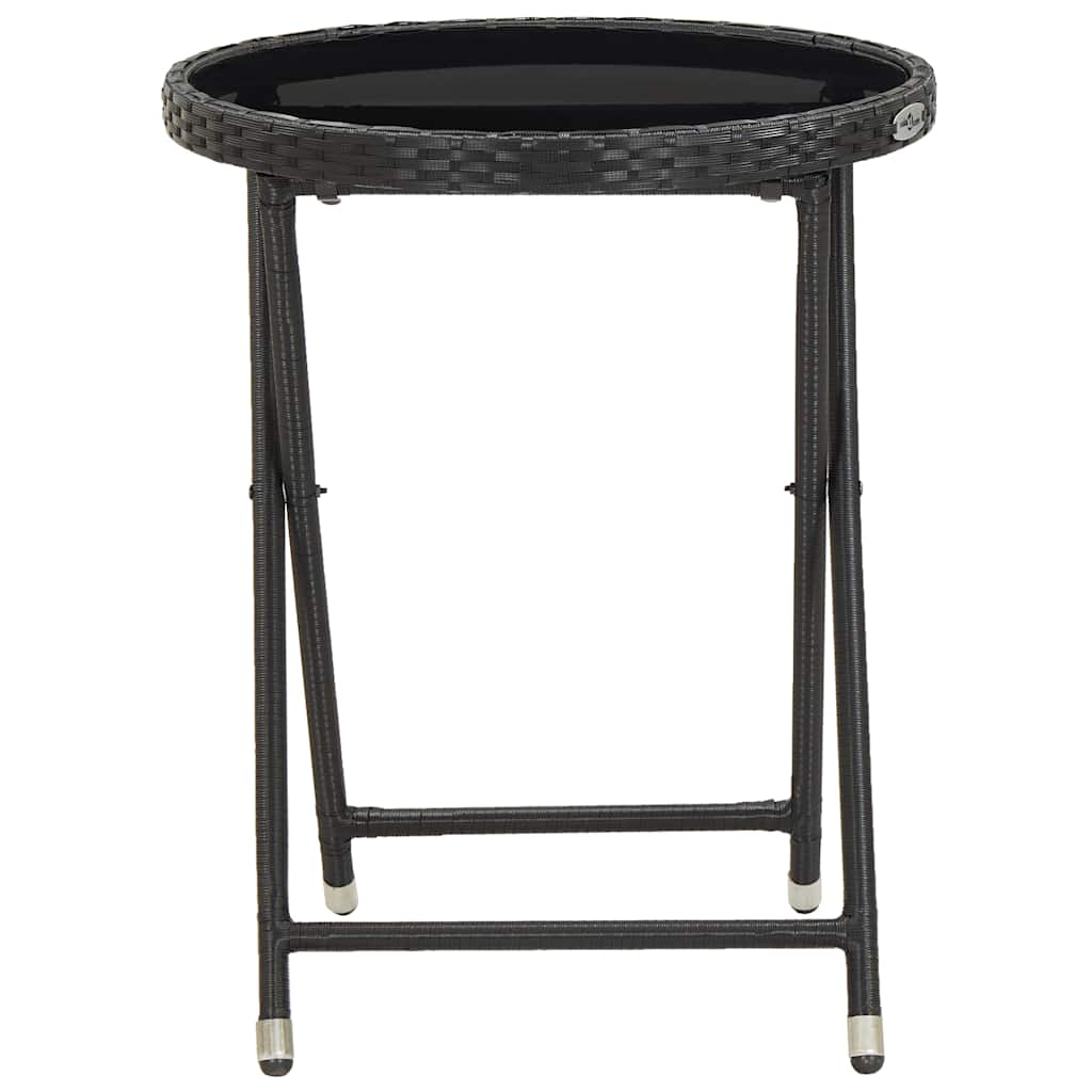 vidaXL 3-delige Bistroset poly rattan en glas grijs