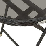 vidaXL 3-delige Bistroset poly rattan en glas grijs