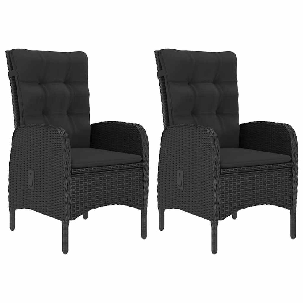 vidaXL 3-delige Bistroset poly rattan en glas grijs