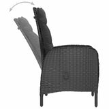 vidaXL 3-delige Bistroset poly rattan en glas grijs