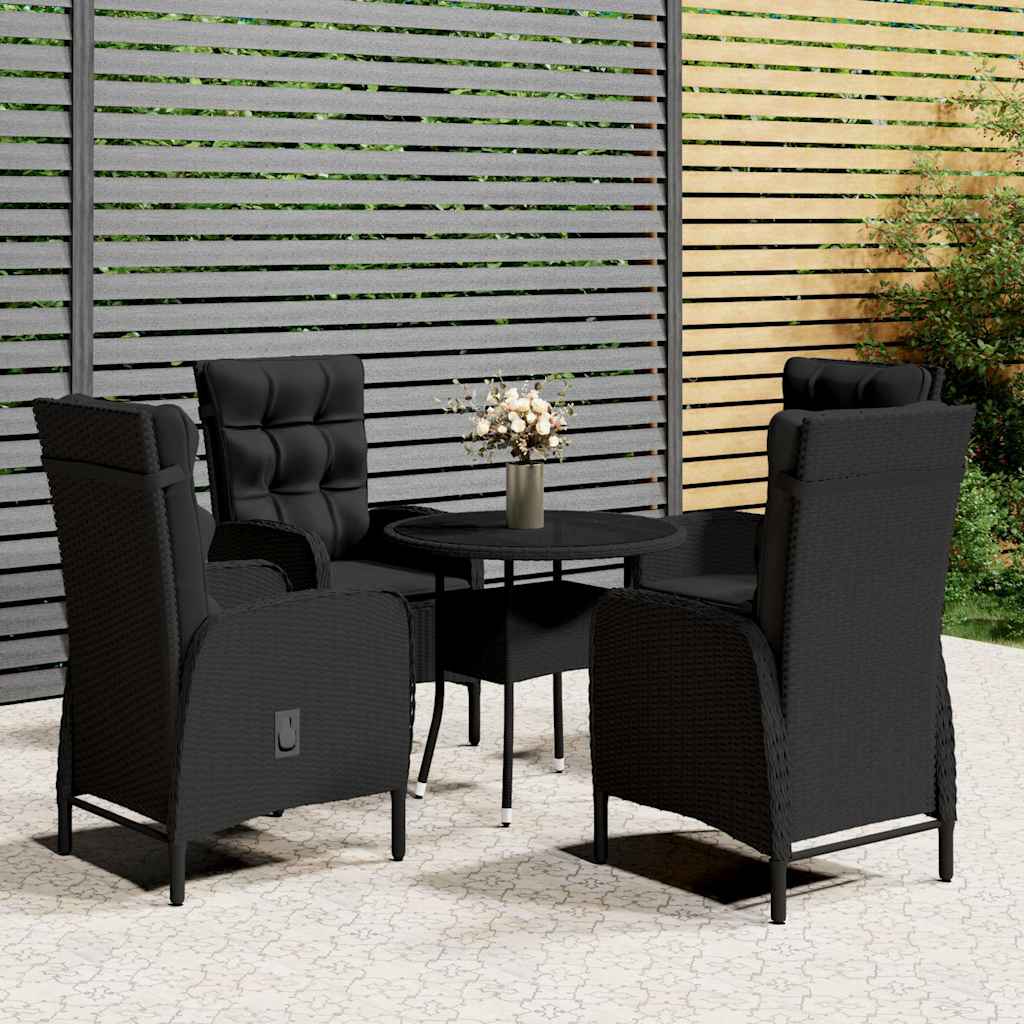vidaXL 3-Piece Poly Rattan Bistro Set Grey