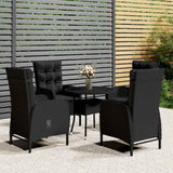 vidaXL 3-Piece Poly Rattan Bistro Set Grey