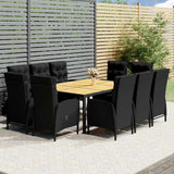 vidaXL 11-Piece Garden Dining Set Poly Rattan Grey