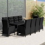vidaXL 11-Piece Garden Dining Set Poly Rattan Grey