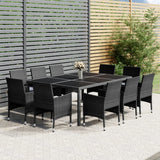 vidaXL 11-delige Tuinset poly rattan grijs