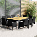 vidaXL 11-delige Tuinset poly rattan grijs
