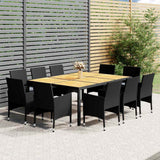 vidaXL 11-delige Tuinset poly rattan grijs