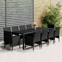 vidaXL 11-delige Tuinset poly rattan grijs